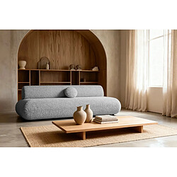 Casanova Canapé droit convertible tissu lisse 2 places Gris clair