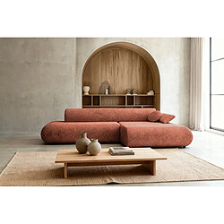 Avis Casanova Canapé d'angle convertible tissu lisse 3 places Terracotta Droit