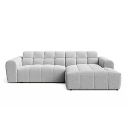 Casanova Canapé d'angle tissu bouclette 4 places Gris clair Gauche