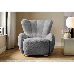 Casanova Fauteuil tissu bouclette Gris clair