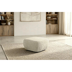 Casanova Pouf en tissu bouclette Beige 75x75x39