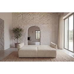 Casanova Canapé droit convertible velours côtelé 3 places Beige pas cher