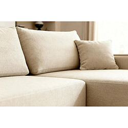 Acheter Casanova Canapé d'angle tissu chiné 4 places Beige Gauche