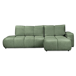 Casanova Canapé d'angle convertible tissu bouclette 4 places Vert - Droit