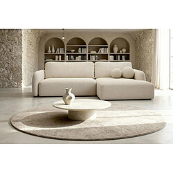 Avis Casanova Canapé d'angle convertible tissu bouclette 4 places Beige Droit