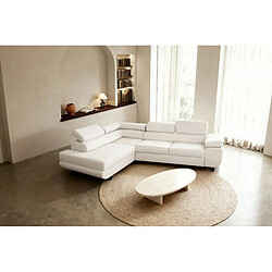 Casanova Canapé d'angle convertible tissu lisse 4 places Beige Gauche pas cher