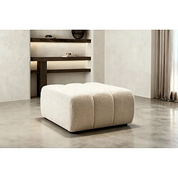 Casanova Pouf en tissu bouclette Beige 75x82x41