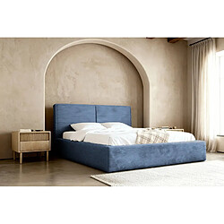 Casanova Lit coffre velours côtelé 180x200cm Bleu