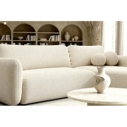 Casanova Canapé d'angle convertible tissu bouclette 4 places Beige Droit pas cher
