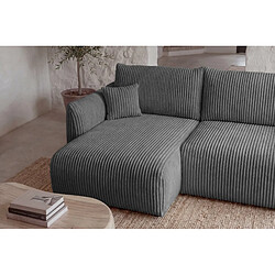 Acheter Casanova Canapé d'angle convertible velours côtelé 4 places Gris foncé