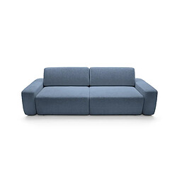 Casanova Canapé droit convertible coffre tissu chiné 3 places Bleu