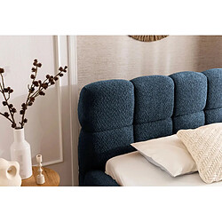 Acheter Casanova Lit coffre tissu bouclette 160x200cm Bleu foncé
