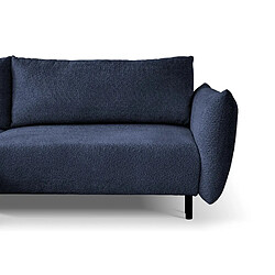Casanova Canapé d'angle convertible tissu bouclette 4 places Bleu pas cher