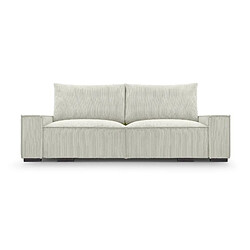 Casanova Canapé droit convertible velours côtelé 2 places Beige