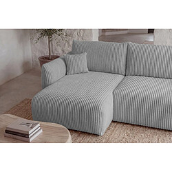 Acheter Casanova Canapé d'angle convertible velours côtelé 4 places Gris clair