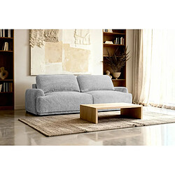 Casanova Canapé droit convertible tissu chenille 3 places Gris clair