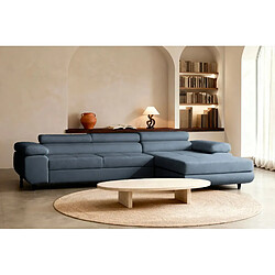 Avis Casanova Canapé d'angle convertible tissu chiné 4 places Bleu Gauche
