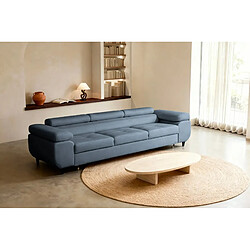 Casanova Canapé droit convertible tissu chiné 3 places Bleu
