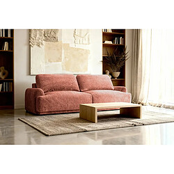 Casanova Canapé droit convertible tissu chenille 3 places Terracotta