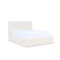 Casanova Lit coffre tissu chenille 140x200cm Blanc