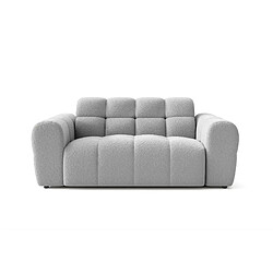 Casanova Canapé droit tissu bouclette 2 places Gris clair
