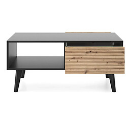 Casanova Table basse 1 tiroir en bois Marron et noir pas cher