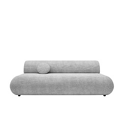 Casanova Canapé droit convertible tissu lisse 2 places Gris clair
