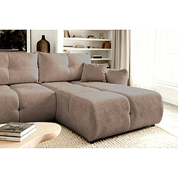 Casanova Canapé d'angle convertible tissu bouclette 3 places Café pas cher