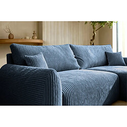 Acheter Casanova Canapé d'angle convertible velours côtelé 4 places Bleu