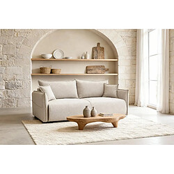 Casanova Canapé droit convertible tissu chiné 3 places Beige