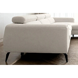 Casanova Canapé d'angle convertible tissu chiné 4 places Blanc Gauche pas cher