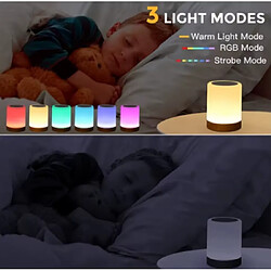 Acheter Veilleuse Lampe de Chevet LED Tactile pour Enfant, 16 Couleurs RGB, Intensité Variable, Rechargeable