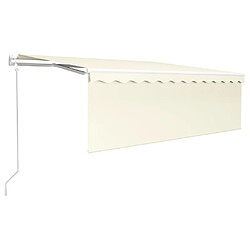 vidaXL Auvent automatique store capteur de vent et LED 4x3 m Crème