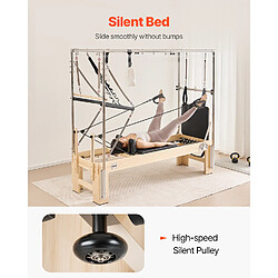 Acheter Vevor Reformer Pilates bois 181,44kg, double résistance, boîte/planche saut