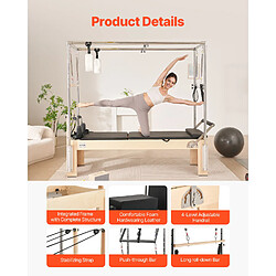 Vevor Reformer Pilates bois 181,44kg, double résistance, boîte/planche saut pas cher