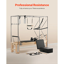 Avis Vevor Reformer Pilates bois 181,44kg, double résistance, boîte/planche saut