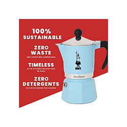 Acheter Bialetti Moka Express Rainbow 6 tasses 300 ml cafetière moka bleu