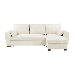 CONFORTEAM MAX8251 Canapé d'angle convertible 3 places tissu Lincoln beige 240x143x85 cm