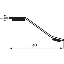 Dinac 0088090 00 Profil de seuil adhésif multi-niveaux 2700mm inox brillant