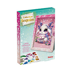 Lansay LAN20316 Kit créatif Sequins Lapin Féérique - tableau pré-imprimé, sequins assortis