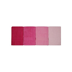 Avis Aqua HOB8681181729434 Serviette de bain 70 x 140 cm lot de 4 dégradé rose