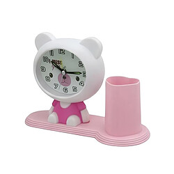 Avizar Réveil Design Ludique avec Pot à Crayons pour Enfant Blanc / Rose