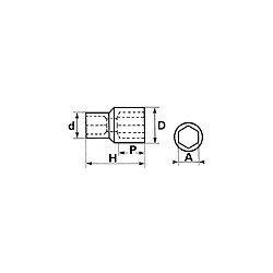 Sam Outillage SAH 30 Douille courte 6 pans 1/2" 30 mm