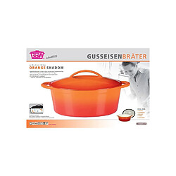 Avis Gsw Cocotte ovale émaillée 33 x 25 cm 7 L orange-rouge induction