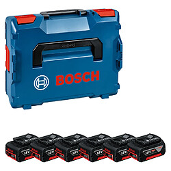 Bosch 1600A02A2S Pack de 6 batteries GBA 18V 4,0Ah Li-Ion avec L-BOXX