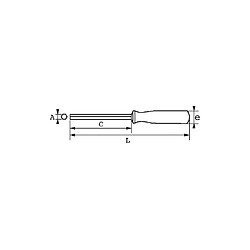 Sam Outillage 291T 13 FME Clé à douille emmanchée 13 mm six pans manche bi-matière noir/rouge