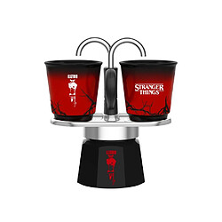 Bialetti Mini Express Mini Moka 130 ml + 2 tasses thermosensibles Stranger Things - Edition limitée