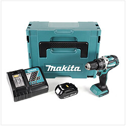 Makita DHP 484 Y1J-D Perceuse-visseuse à percussion sans fil 18V Brushless Li-Ion en coffret Makpac avec 1x BL 1815 N batterie 1,5 Ah et chargeur DC18RC