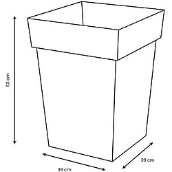 EDA Plastiques 013628 O.TB SX3 Jardinière carrée mi-hauteur 40 cm 51 L Orange Terre Battue pas cher