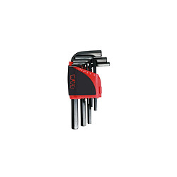 Sam Outillage 62R6A Jeu 9 clés mâles hex L 6 pans en râtelier rouge/noir